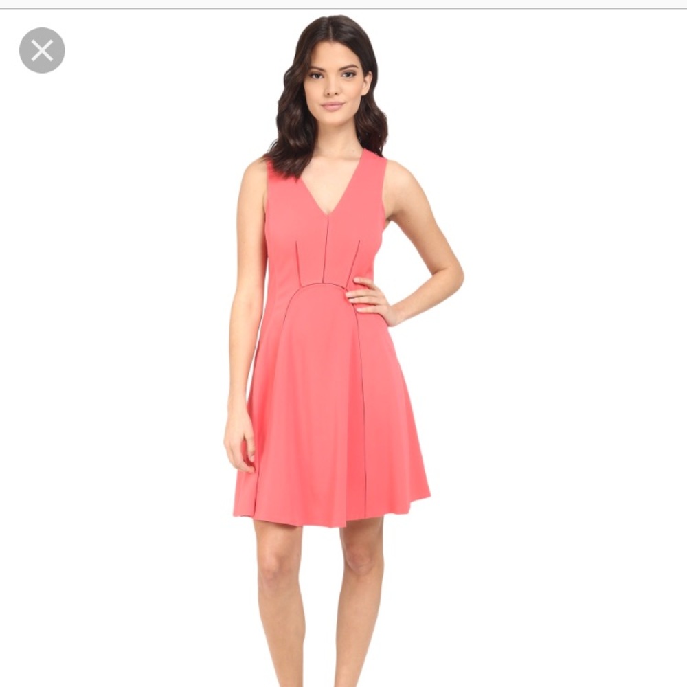 Rebecca Taylor fit and flare melon pop dress